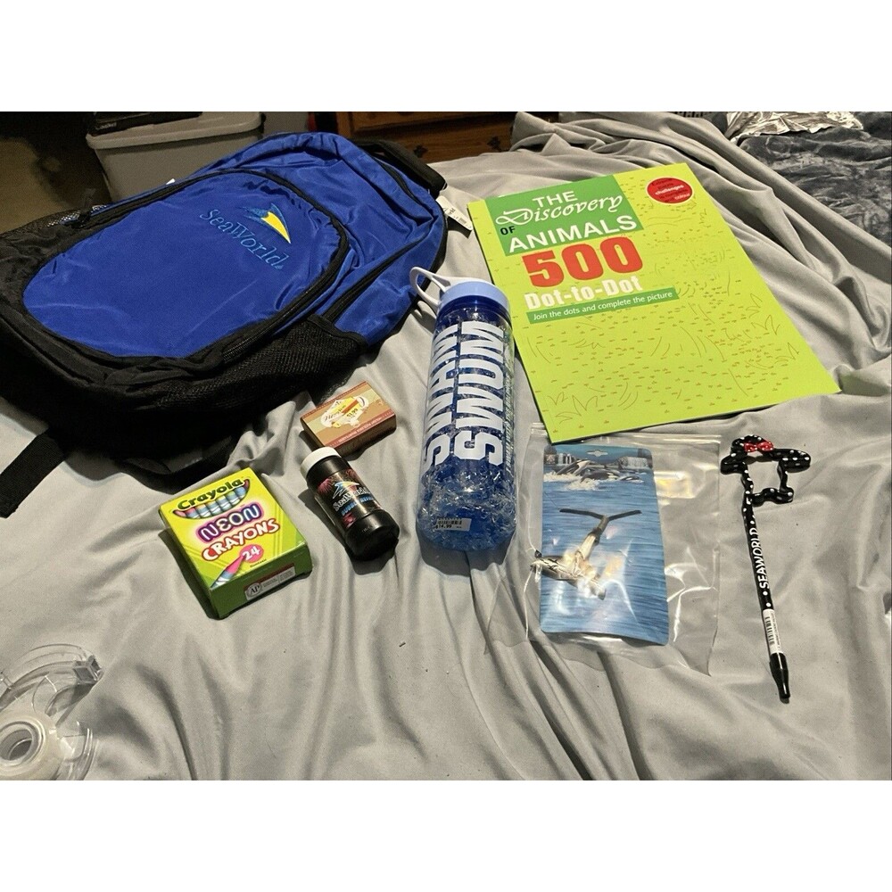 SeaWorld Backpack Official Orlando Lg.Cooling Gel Cup,Whale Tail Necklace ETCNew